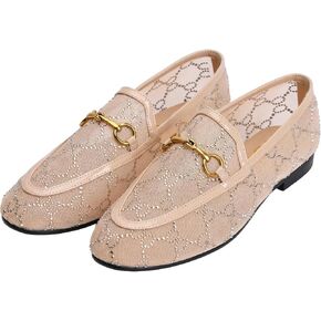 XOBZJH Women’s Mesh Loafers with Rhinestones – Breathable Hollow Out Dress Shoes, Sparkling Horsebit Mules, Comfortable Slip-on Sparkly Flats for Summer Office & Wedding in Saudi Arabia
