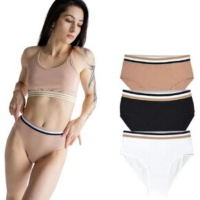 ORGANICKID Women's Organic Cotton Underwear Full Briefs Soft Breathable GOTs Certified Ladies Panties pack of 3 in Saudi Arabia