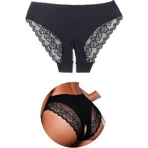 ohmydear Women's Lace Panties Sexy Cheeky Bikini Soft Stretch Briefs No Show Crotchless Lingerie for Women S-2XL in Saudi Arabia