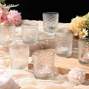 12 Pack Clear Votive Candle Holders Bulk, 3 Patterns Tealight Candle Holder for Wedding Table Centerpiece, Home Table Decor, Birthday, Party Decoration, Bridal Shower in Saudi Arabia