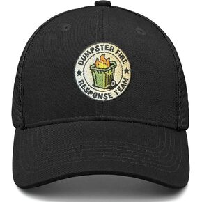 Dumpster Fire Response Team Funny Trucker Hat, Embroidered Sarcastic Mesh Back Baseball Cap, Adjustable Black Novelty Hat for Men Women in Saudi Arabia