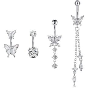 14G Stainless Steel Belly Button Rins, Dangle Pearl Belly Piercings, Cute Navel Barbell Piercing Jewelry For Women in Saudi Arabia