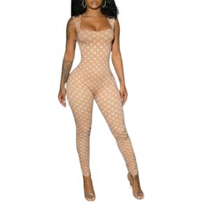 REASERAL Womens Polka Dot Print Jumpsuit Sleeveless Square Neck Backless Slim Top Bodycon Pants Sexy Y2k One Piece Jumpsuit in Saudi Arabia