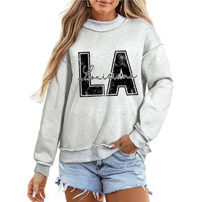SELINK Womens Double Printed Reversible Mock Neck Sweatshirts Drop Shoulder Long Sleeve Pullover Tops in Saudi Arabia