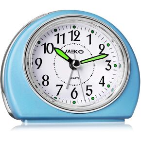 MEKO Alarm Clocks Non-Ticking for Bedrooms, Smart Tickless AA Battery Powered Travel Alarm Clock with Snooze and Nightlight, Silent No Ticking Bedside Clock(Blue) in Saudi Arabia