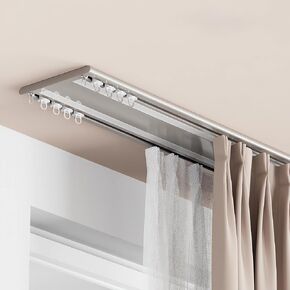 6.0mm Ultrathin Conjoined Double Track2.0m/6.6ft Silent Aluminum Ceiling Curtain Rails for Bedroom Office HospitalEasy Install Durable White (500cm Total) in Saudi Arabia