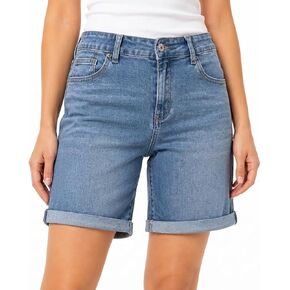 Women’s High Waisted Denim Shorts Stretch Jean Shorts Relaxed Fit Tummy Control Rolled Hem Summer Casual Shorts in Saudi Arabia