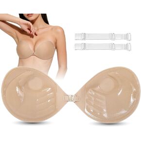 Sticky Bras Push Up Strapless Bra with Medical Grade Adhesive, Clear Strap Bras for Women Backless Invisible Bra in Saudi Arabia
