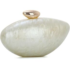 GOKTOW Shell Shaped Acrylic Clutch Trendy Metallic Evening Bag for Women's Party Formal Events in Saudi Arabia