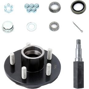 Circle Trailer Hub Assembly 5-Bolt on 4-1/2",Fit for 3,500 lbs axle,with 1-3/8" to 1-1/16" Tapered Spindle and Bearings in Saudi Arabia