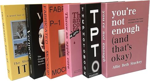 كتب وهمية مزخرفة لديكور المنزل - مجموعة من 6 قطع ديكور رف كتب طاولة القهوة العتيقة، مجموعة كتب صناعية فاخرة للأرفف وجمالية غرفة المعيشة (لون عميق) in Kuwait