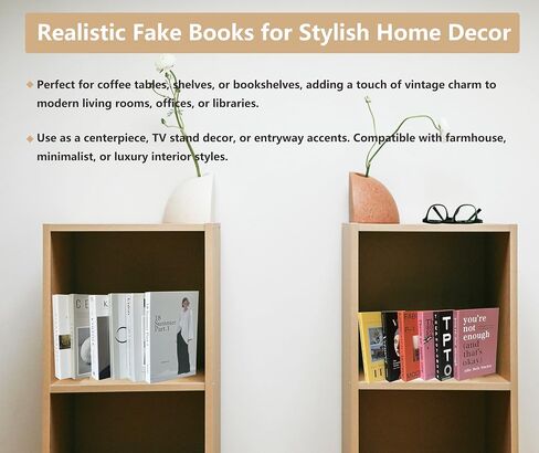 كتب وهمية مزخرفة لديكور المنزل - مجموعة من 6 قطع ديكور رف كتب طاولة القهوة العتيقة، مجموعة كتب صناعية فاخرة للأرفف وجمالية غرفة المعيشة (لون عميق) in Kuwait