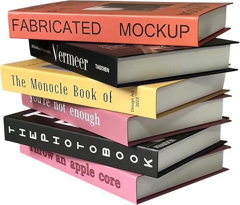 كتب وهمية مزخرفة لديكور المنزل - مجموعة من 6 قطع ديكور رف كتب طاولة القهوة العتيقة، مجموعة كتب صناعية فاخرة للأرفف وجمالية غرفة المعيشة (لون عميق) in Kuwait