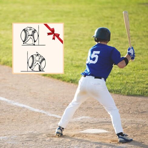 Cool Baseball-Themed Metal Bookends, Modern Steel Silhouette Bookends for Baseball Decor, Home Office Desk Decorative Bookends, Unique Baseball Gift for Fans & Players in Saudi Arabia