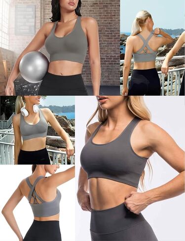 Sports Bra for Women, High Support Criss-Cross Back Padded Strappy Push up in Saudi Arabia