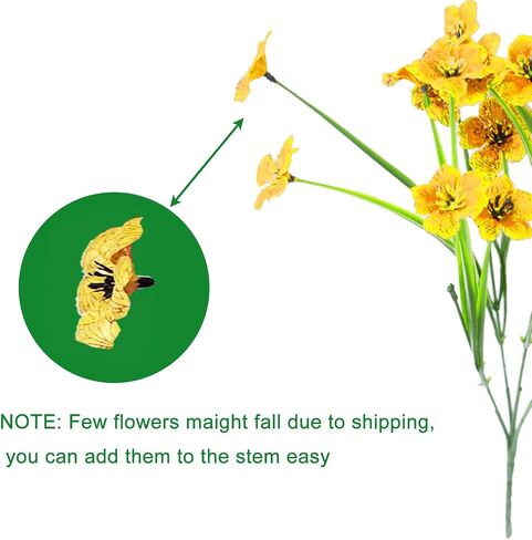 6Bundles Artificial Flowers for Indoor,No Fade Fake Plastic Flowers Faux Plants for Decoration Hanging Planters Garden Porch Window Box Home Wedding Farmhouse (Small Flower) in Saudi Arabia