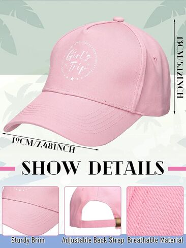 Cuffbow 4 Pcs Girls Trip Hats Gifts Girls Trip Cotton Cap Weekend Gifts for Friendship Vacation Bachelorette Party in Kuwait