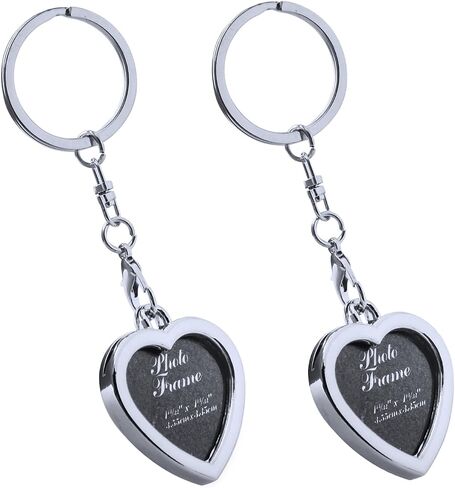 Zittop Photo Frame Keychain - 2 Pcs Heart shaped keychain Blank Picture Frame Key chains and keyring in Saudi Arabia