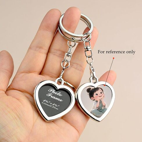 Zittop Photo Frame Keychain - 2 Pcs Heart shaped keychain Blank Picture Frame Key chains and keyring in Saudi Arabia