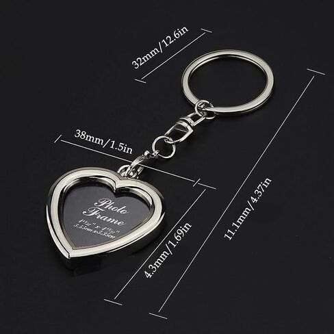 Zittop Photo Frame Keychain - 2 Pcs Heart shaped keychain Blank Picture Frame Key chains and keyring in Saudi Arabia