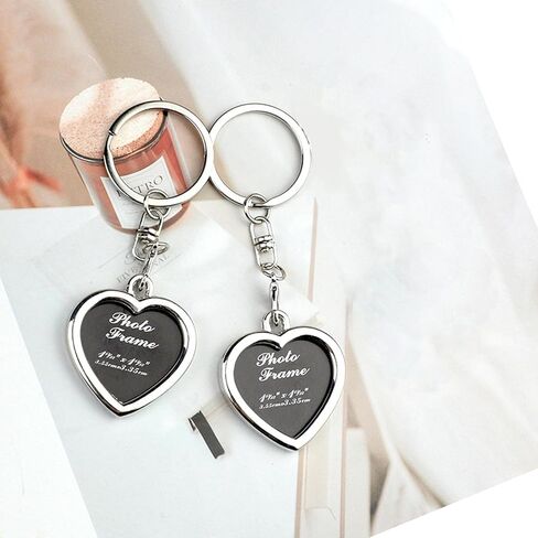 Zittop Photo Frame Keychain - 2 Pcs Heart shaped keychain Blank Picture Frame Key chains and keyring in Saudi Arabia