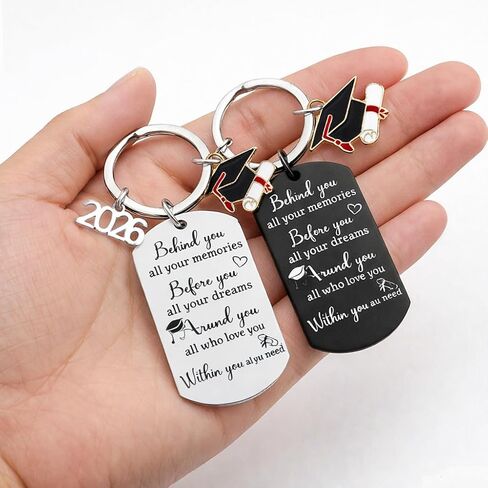 2 Pcs Graduation Keychain Gift Class of 2026 Graduation Keychain for University College Middle High School in Saudi Arabia