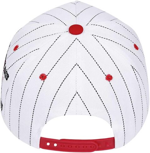 No Hard Feelings Snapback Baseball Cap White Pinstripe Trucker Hat with Red Brim Embroidered Rose Flame in Saudi Arabia