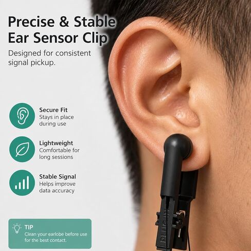 2Psc Ear Clip Electrodes Rubber, Compatible with Tens 7000 & Standard Tens Units, Reusable Ear Clip Accessory,(Black) in Saudi Arabia