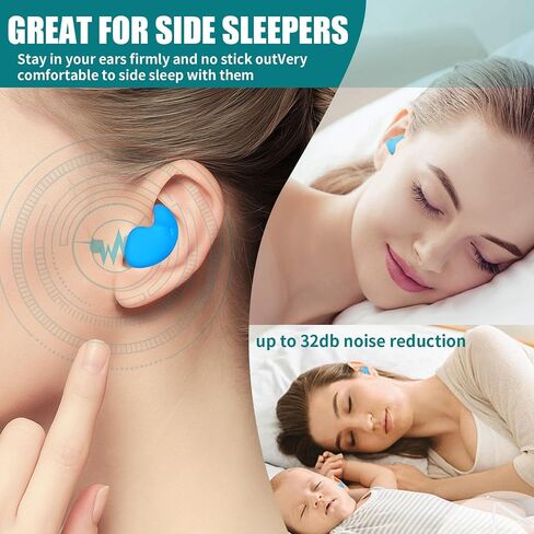 Ultra-Soft Noise Cancelling Sleeping Ear Plugs - Moldable Silicone, Wear Comfortable Noise Repairing Ear Plugs, Reusable for Adults, Kids, Sleep and Swimming, 72 Pieces (Color 1, Round) in Saudi Arabia
