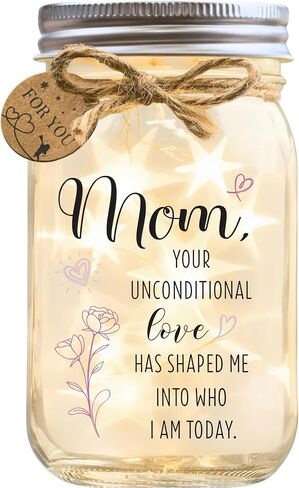 Women’s Gifts – Mason Jar Night Light with LED Fairy Lights (Stellar), Birthday, Cheer Up & New Job Gift, Ready-to-Gift Decorative Jar for Mom, Best Friend, Mother-in-Law or Sister-in-Law in Saudi Arabia