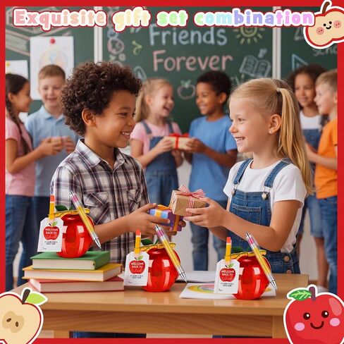 Gueevin 6 Sets Large Red Apple Container Teacher Appreciation Gifts Bulk, Teacher Gifts Card Holder, Plastic Apple Shaped Candy Jar for Back to School, First Day of School, Teachers Birthday Gift in Kuwait