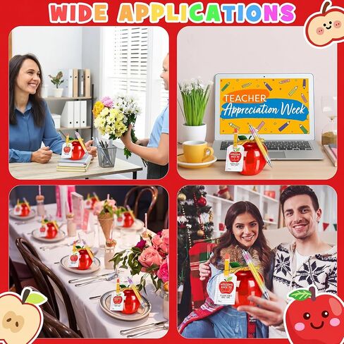 Gueevin 6 Sets Large Red Apple Container Teacher Appreciation Gifts Bulk, Teacher Gifts Card Holder, Plastic Apple Shaped Candy Jar for Back to School, First Day of School, Teachers Birthday Gift in Kuwait