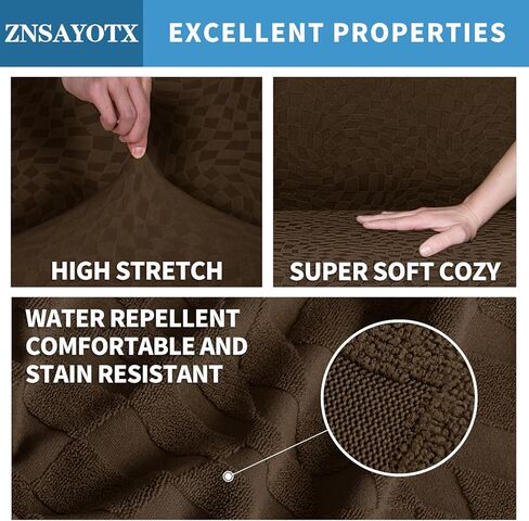 2026 Stretch Recliner Cover 3-Piece (24"-37") Super Soft Recliner Chair Covers with Big Pocket & Anti Slip Ties Stay in Place, Lazy Boy Reclining Slipcover Easy to Put on off Washable, Coffee in Saudi Arabia