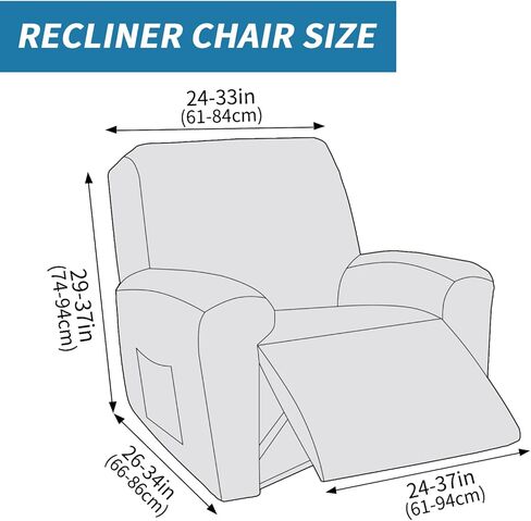 2026 Stretch Recliner Cover 3-Piece (24"-37") Super Soft Recliner Chair Covers with Big Pocket & Anti Slip Ties Stay in Place, Lazy Boy Reclining Slipcover Easy to Put on off Washable, Coffee in Saudi Arabia