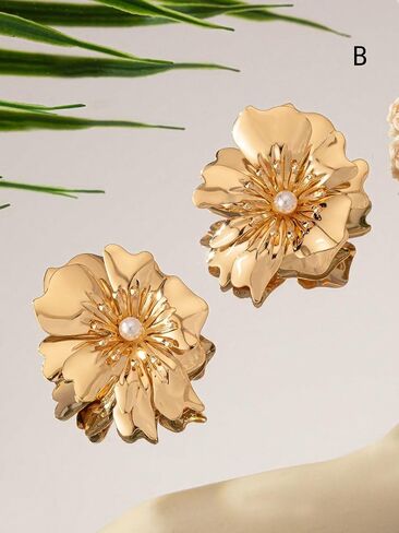 2024 Collection Bohemian Style Jewelry Set for Women - Trendy Leaf-Shaped & Flower Elements, Daily Wear, Parties, Mother’s Day Gifts, Gold-Plated in Kuwait