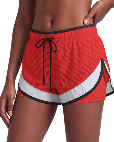 Gacaky Women's Athletic Shorts Summer High Split Color Block Running Workout Shorts Comfy Mesh Gym Track Quick Dry in Kuwait