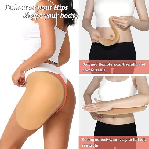 NSSZNUS 2Pcs Self Adhesive Silicone Hip Pads for Women Realistic Thick Buttocks Butt Pads Hip Dip Filler Shapewear in Saudi Arabia