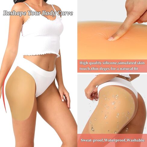 NSSZNUS 2Pcs Self Adhesive Silicone Hip Pads for Women Realistic Thick Buttocks Butt Pads Hip Dip Filler Shapewear in Saudi Arabia