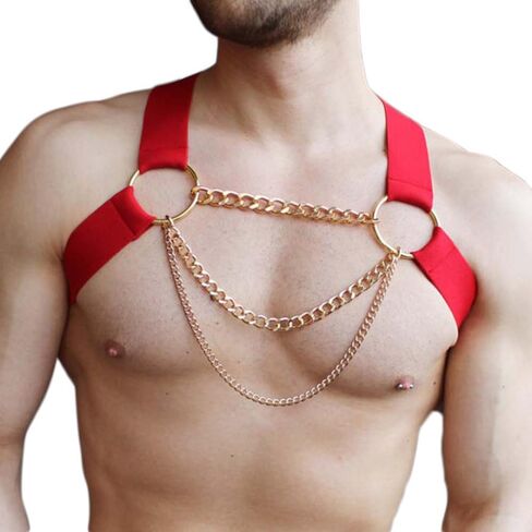 Men's Leather Harness Body Chest Armour Made up of Genuine leather With Buckles Adjustable Strap Belt for Party Halloween in Saudi Arabia
