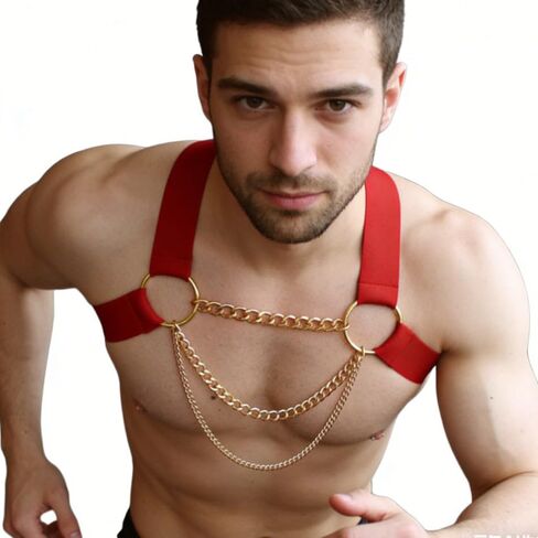 Men's Leather Harness Body Chest Armour Made up of Genuine leather With Buckles Adjustable Strap Belt for Party Halloween in Saudi Arabia