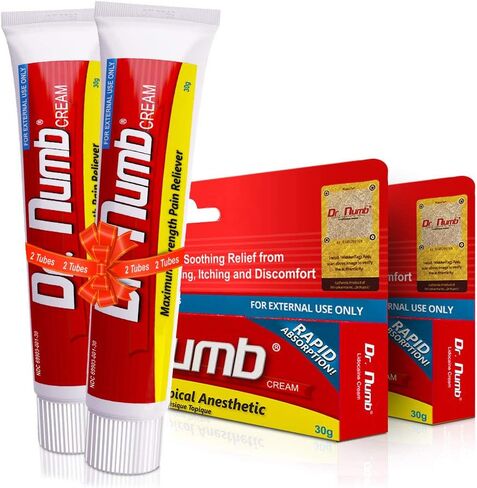 Dr. Numb 5% Lidocaine Numbing Cream, Fast-Acting Maximum Strength Topical Anesthetic Pain Relief Burn Itch Numb Cream with Vitamin E for Hemorrhoid Treatment, Local and Anorectal Uses - 30g in Saudi Arabia