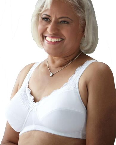 Mastectomy Bra Micro-Fiber Lace Contour (38A, White) in Saudi Arabia