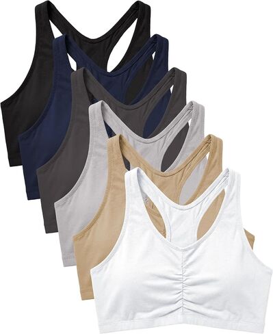 America Heaven Women's Utra Soft Racer Back Bra | 4 Way Stretch Pullover Workout Sport Bras | Multi-Pack & Colors in Saudi Arabia