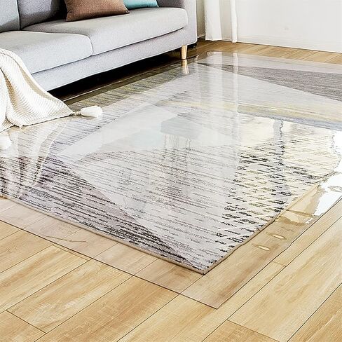 Rectangular Vinyl Plastic Floor Protector Mats for High Traffic/Low Pile Area Rugs,1/2/3/4/5m Long Clear Carpet Protector Runner, Anti Skid Waterproof(1.4x5.5m/4.6x18ft) in Kuwait