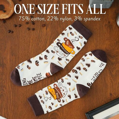 InnoBeta Coffee Gifts for Women Men One Size Crew Sock for Coffee Lovers Women on Birthday Christmas in Kuwait