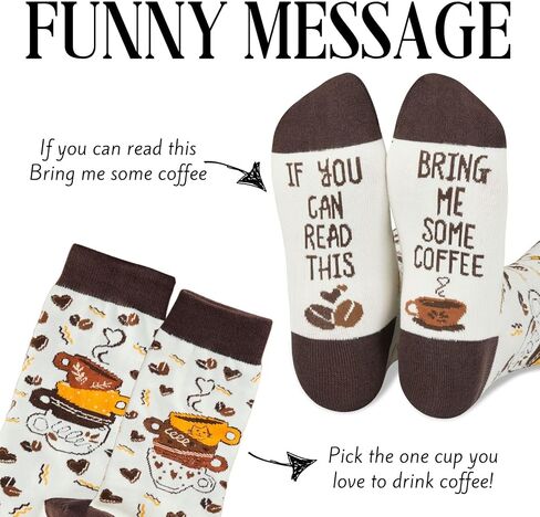 InnoBeta Coffee Gifts for Women Men One Size Crew Sock for Coffee Lovers Women on Birthday Christmas in Kuwait