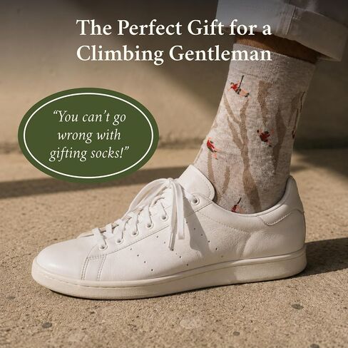 The Crazy Climber Socks – Rock Climbing Gifts for Men – Perfect Climber Gift – 1 x Pair, Size US 8–13, Beige – Unique Rock Climbing Gifts for Climbers, Dads, Boys in Saudi Arabia
