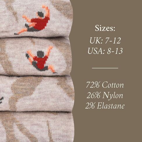 The Crazy Climber Socks – Rock Climbing Gifts for Men – Perfect Climber Gift – 1 x Pair, Size US 8–13, Beige – Unique Rock Climbing Gifts for Climbers, Dads, Boys in Saudi Arabia