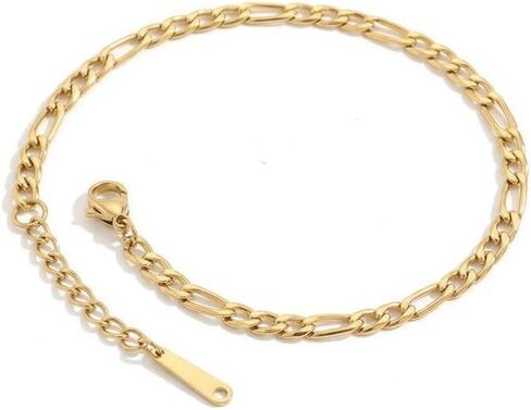 Figaro Chain Anklet for Women, Adjustable Link Ankle Bracelet Foot Jewelry, Summer Beach Jewelry Gift for Her, Everyday Wear in Kuwait