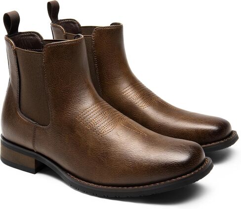 Bruno Marc Cowboy Boots for Men, Men's Chelsea Boots Western Square Toe Ankle Boots Casual Dress Boots in Kuwait